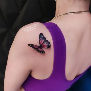 تاتو پروانه سه بعدی شیک